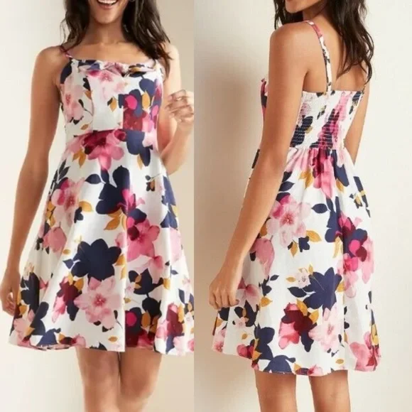 fit & flare printed cami dress for women Floral Print Cami Dress with Side Slit – Charming Charlie main image 1